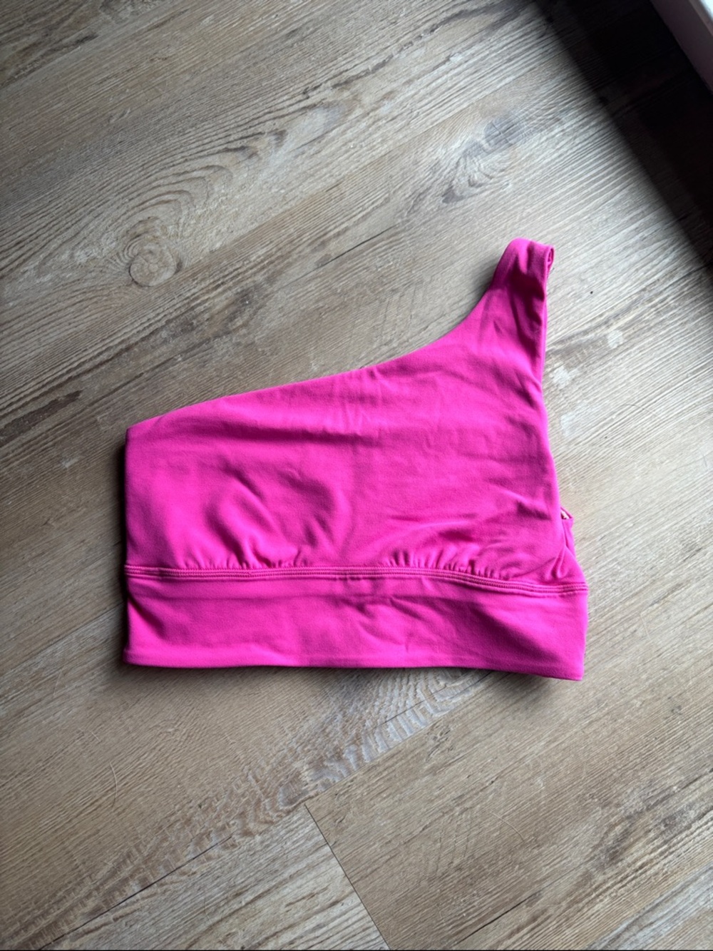 Pink Lululemon One-Shoulder Bra Top
